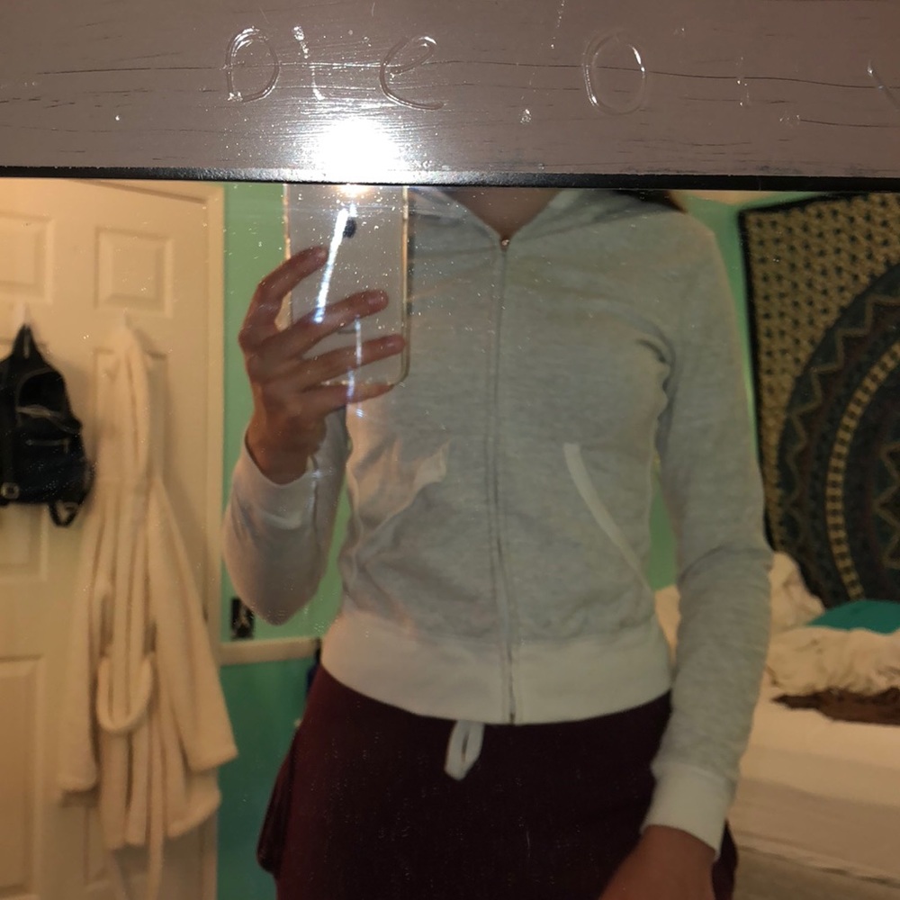 Juicy Couture light grey zip up hoodie